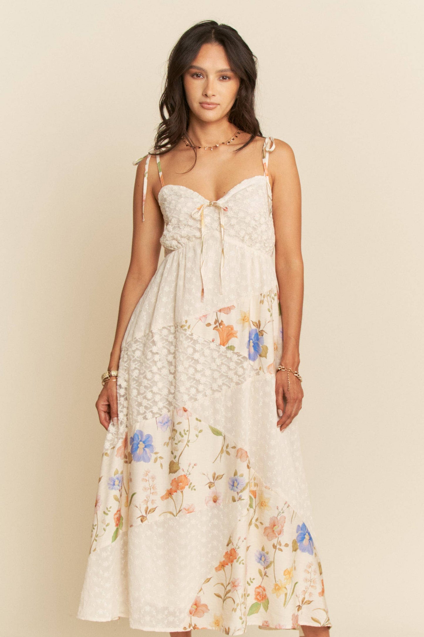 Day Dreamt Floral Lace Patchwork Dress