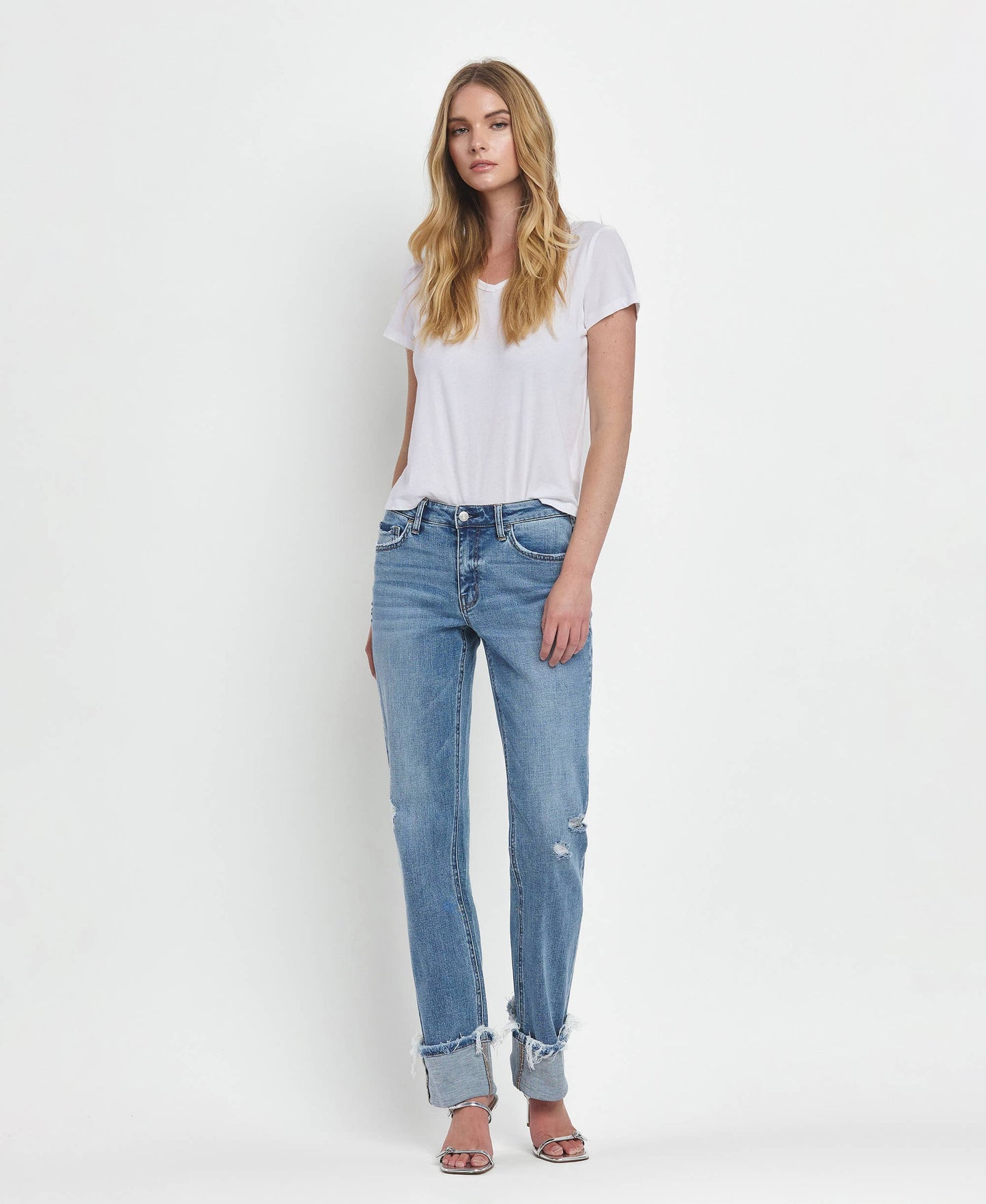 Vervet: Evermore Cuffed Straight Jeans
