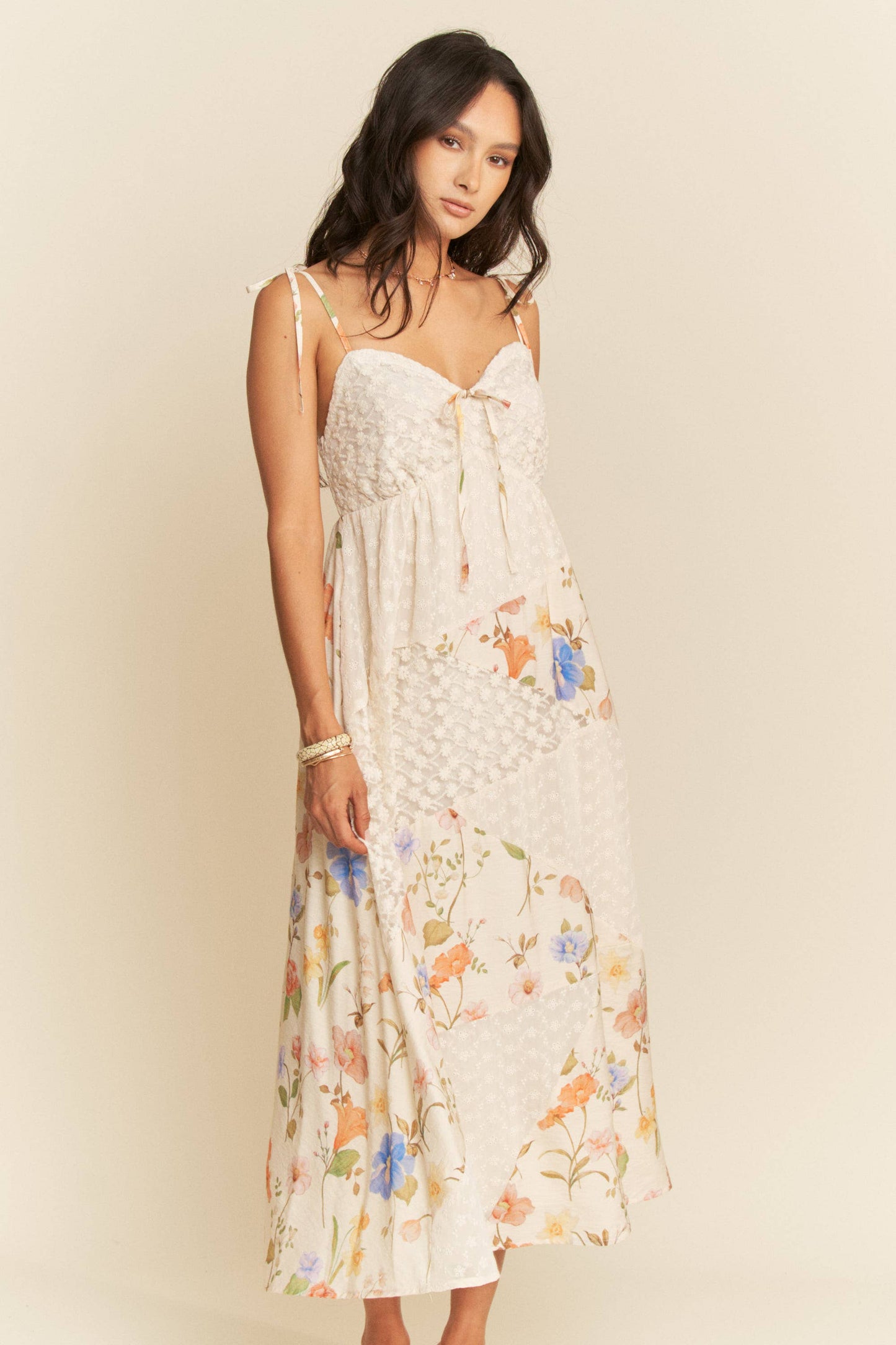 Day Dreamt Floral Lace Patchwork Dress