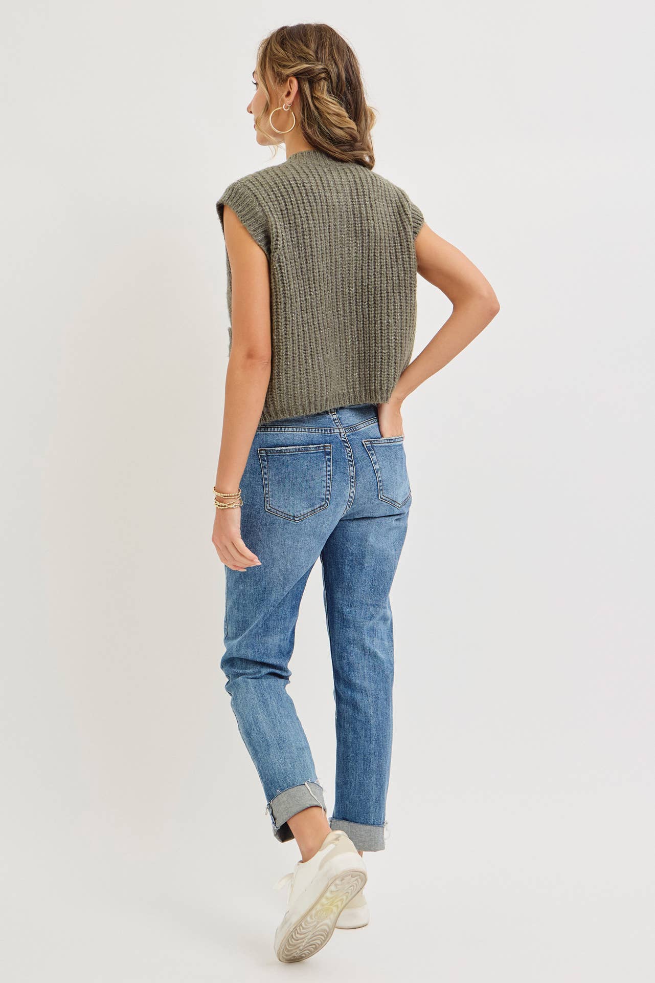 Warm Intentions (Olive) Chunky Knit Vest