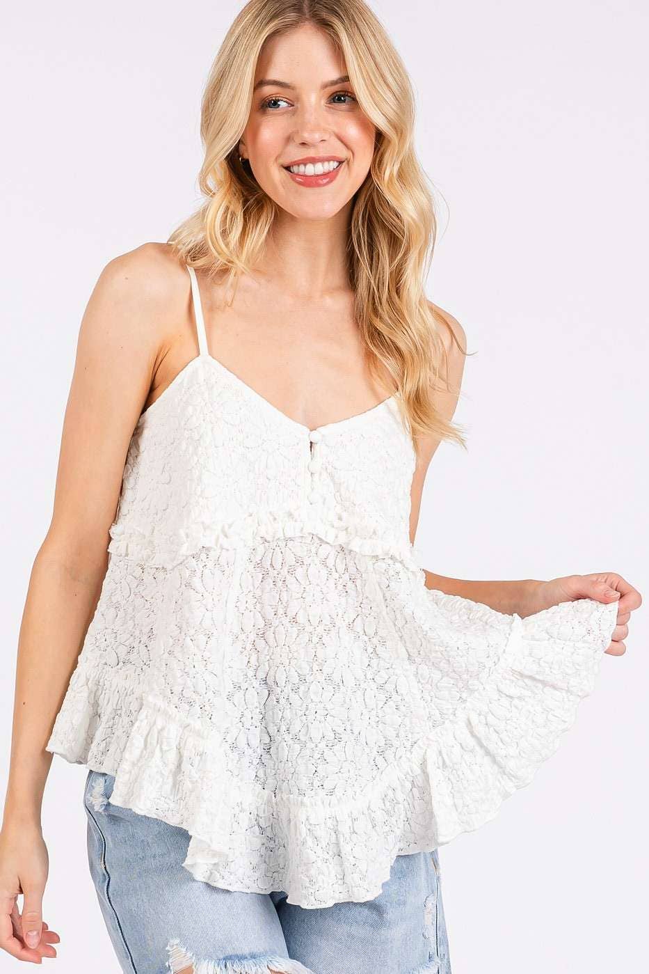 New Journey (White) Boho Tank Top