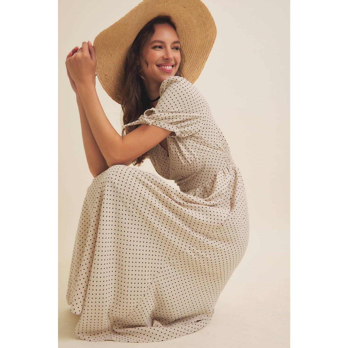 Keep Classy (Crm/Blk) Polka Dot Dress