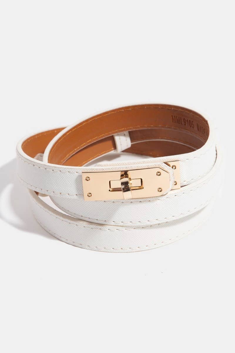 Trendy Thin Adjustable Turn Lock Belt