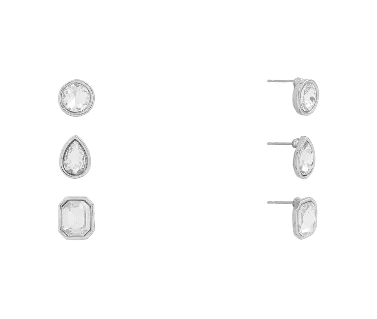 Hypo Allergenic Silver & Crystal Studs