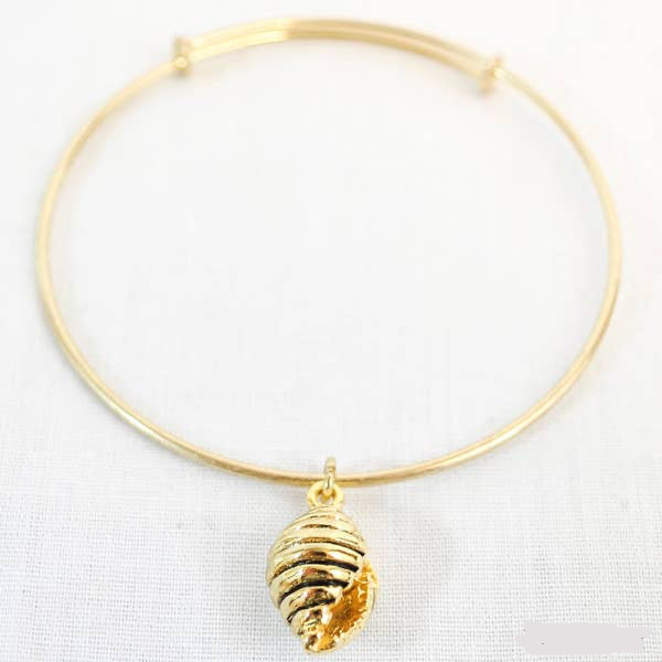 Antique Gold Shell Slide Bracelet
