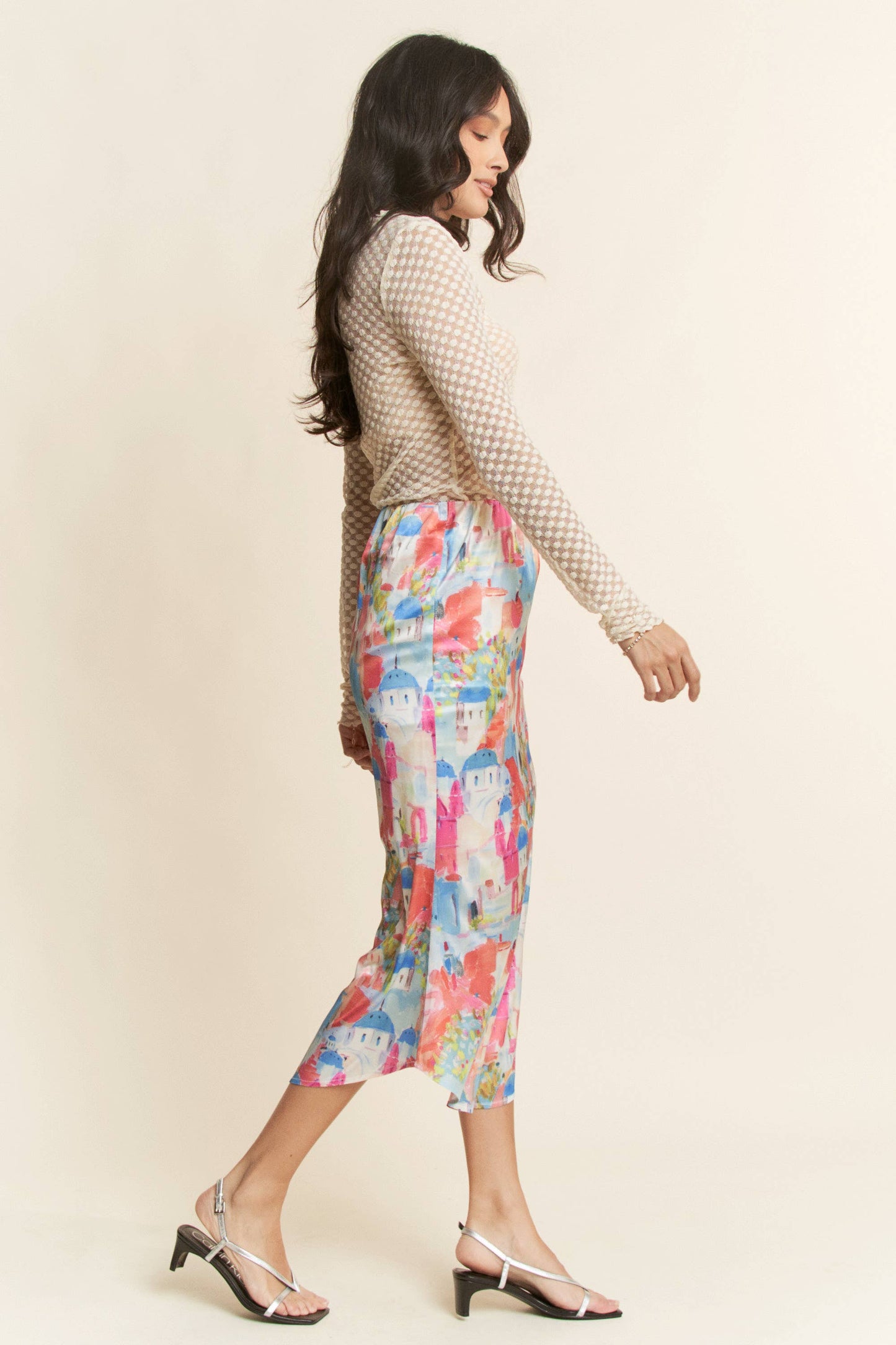 My Hope (Ivory) LS Dot Lace Mesh Top