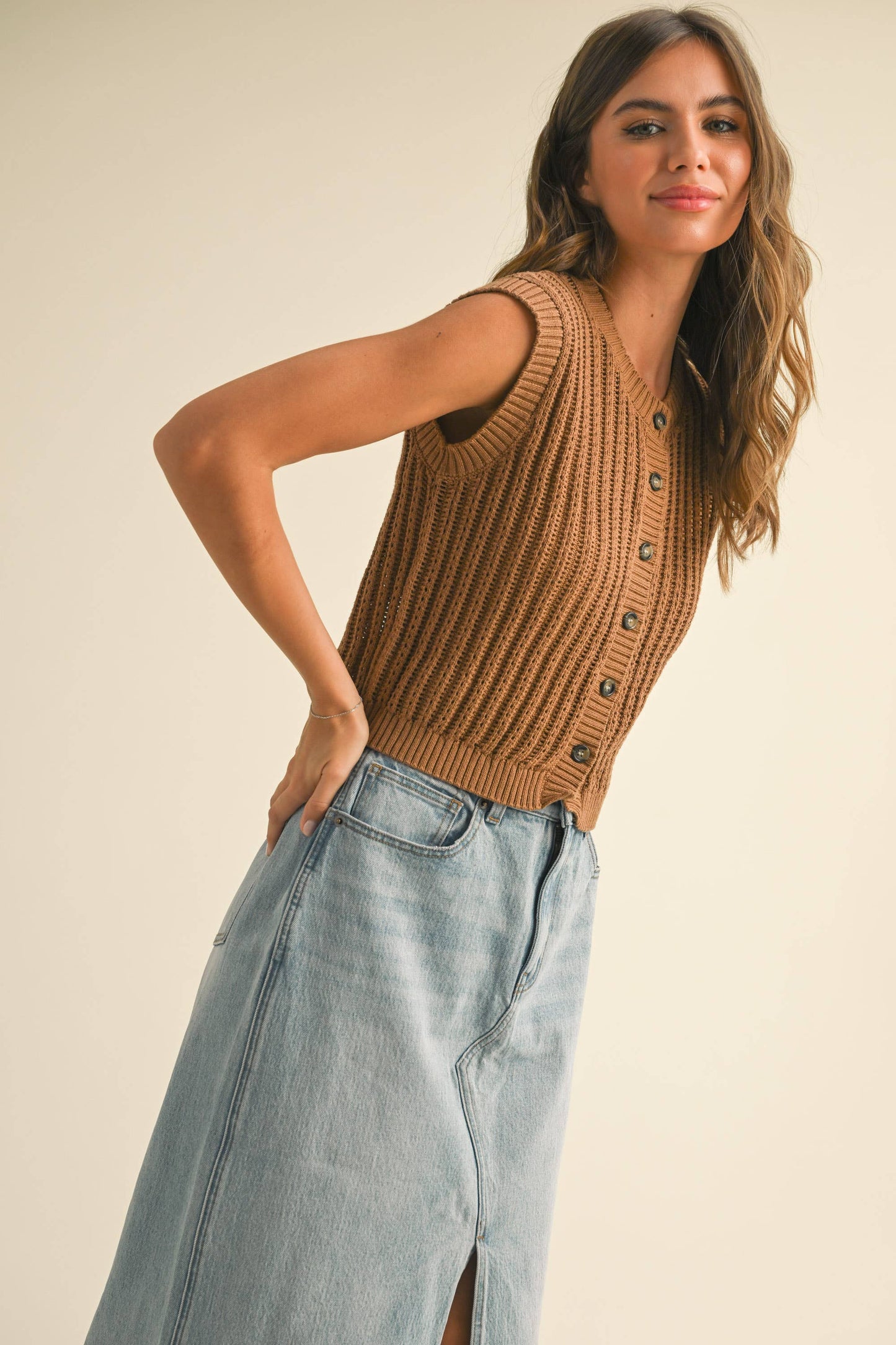 Coffee House (Brown) Button Vest