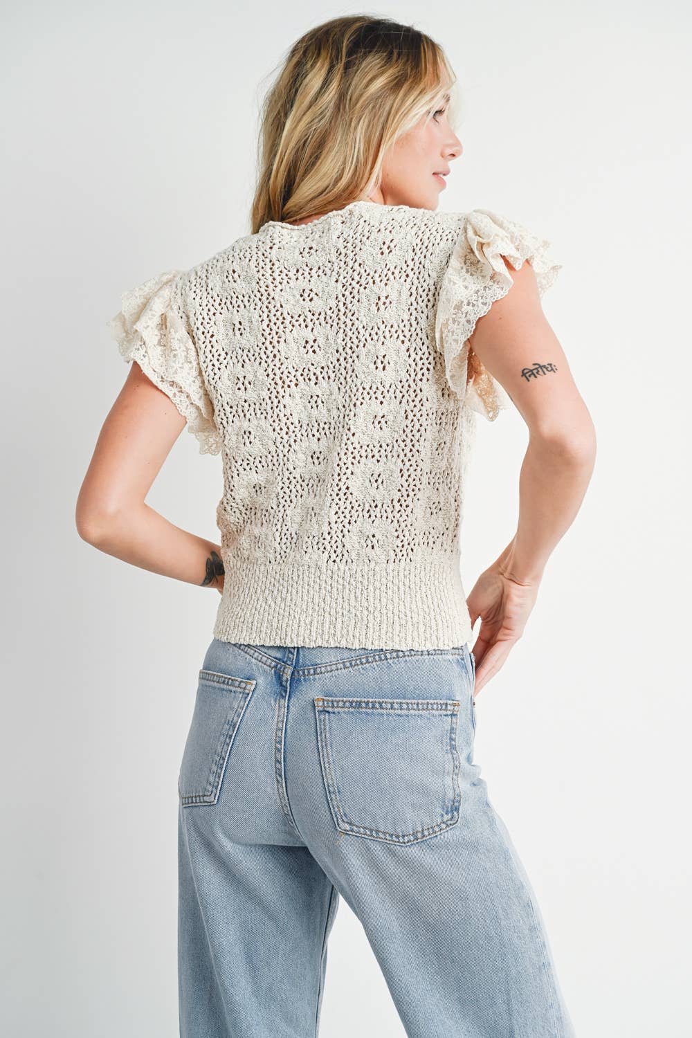 Heart For You (Natural) Crochet Top