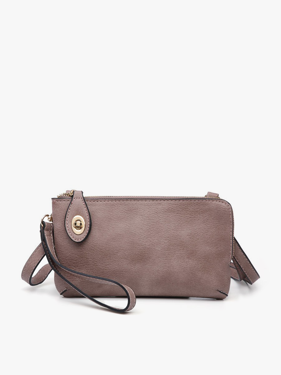 Kendall (Rosewood) Crossbody/Wristlet w/ Twist Lock