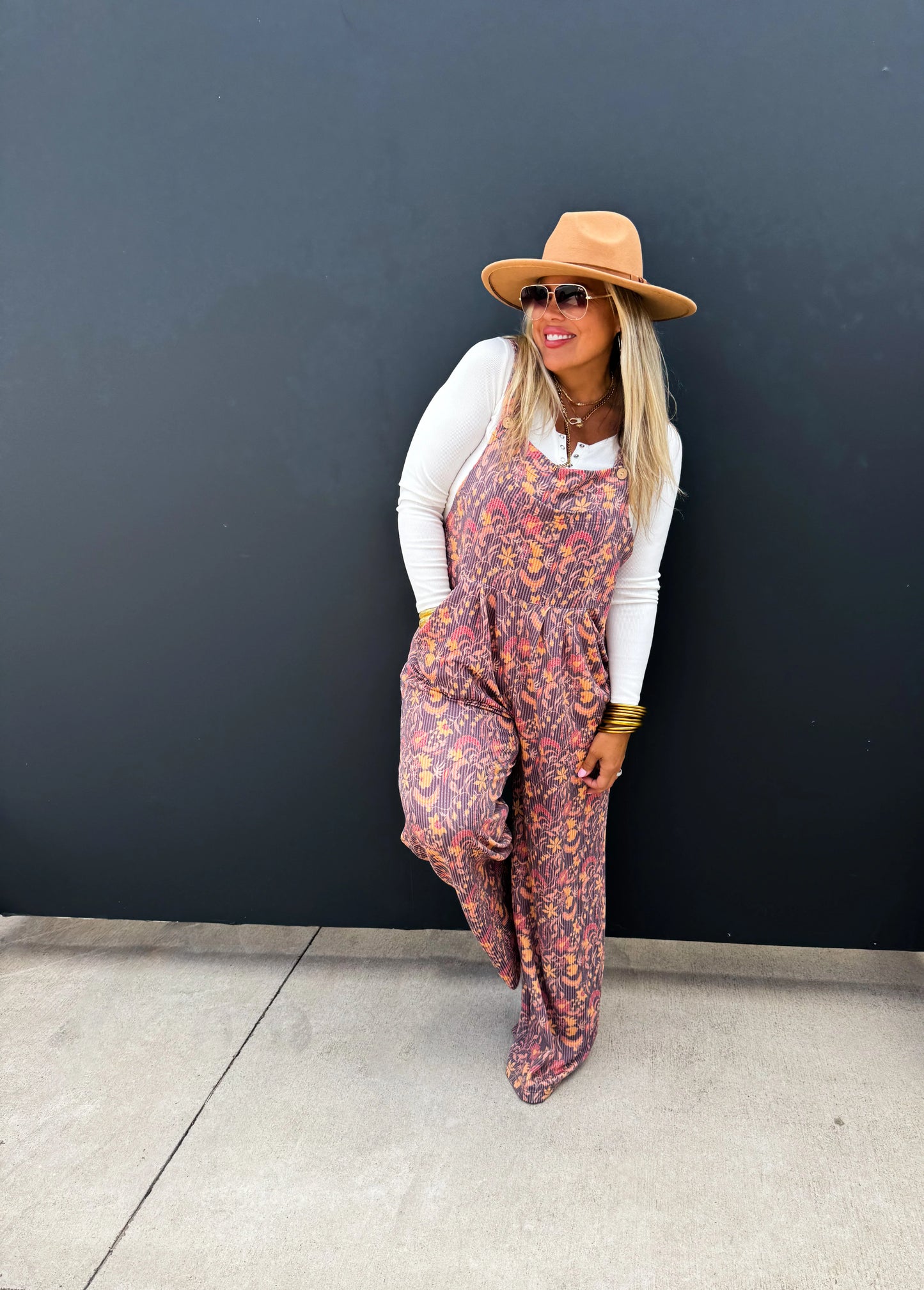 Boho Dreamin' Ribbed Knit Overalls