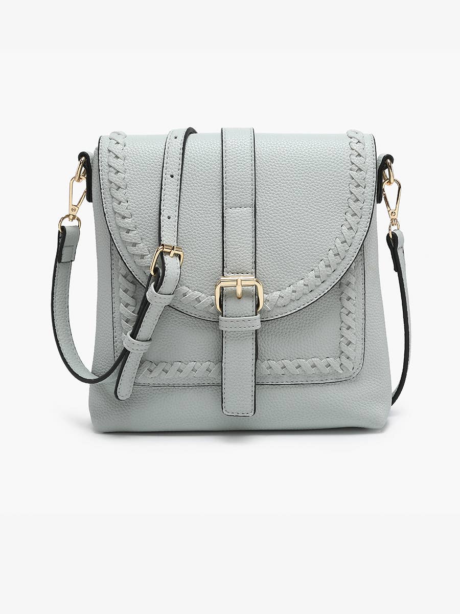Roberta (Grey-Blue) Whipstitch Crossbody