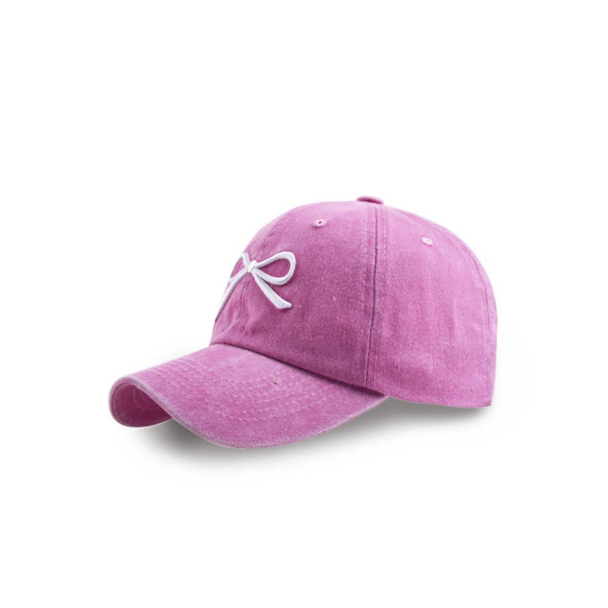 Embroidered Bow Baseball Hat