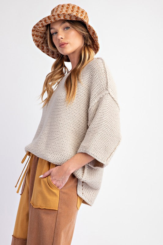 Big Smile Chunky Knit SS Sweater