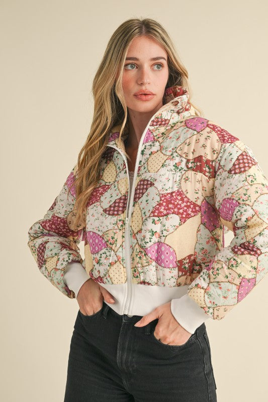 Garden Blooms Floral Quilted Jacket
