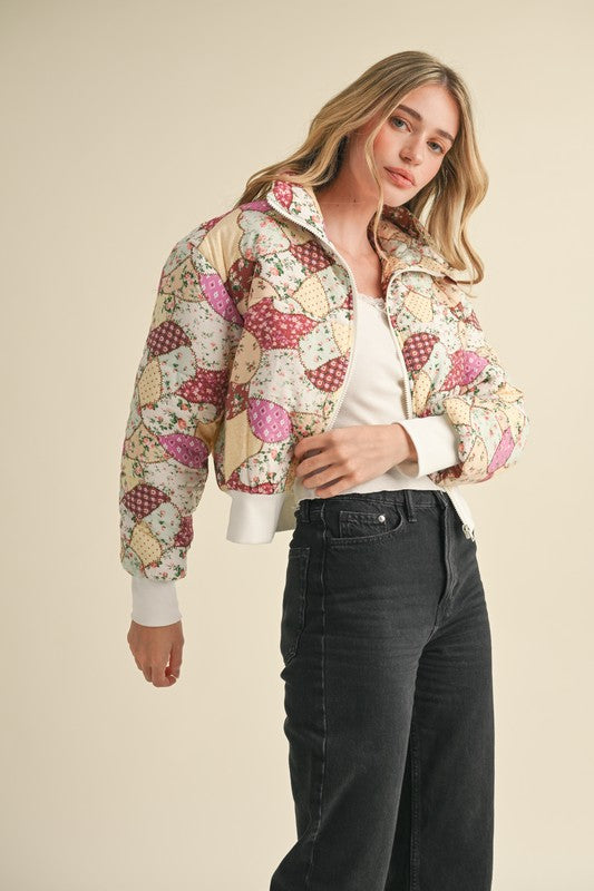 Garden Blooms Floral Quilted Jacket