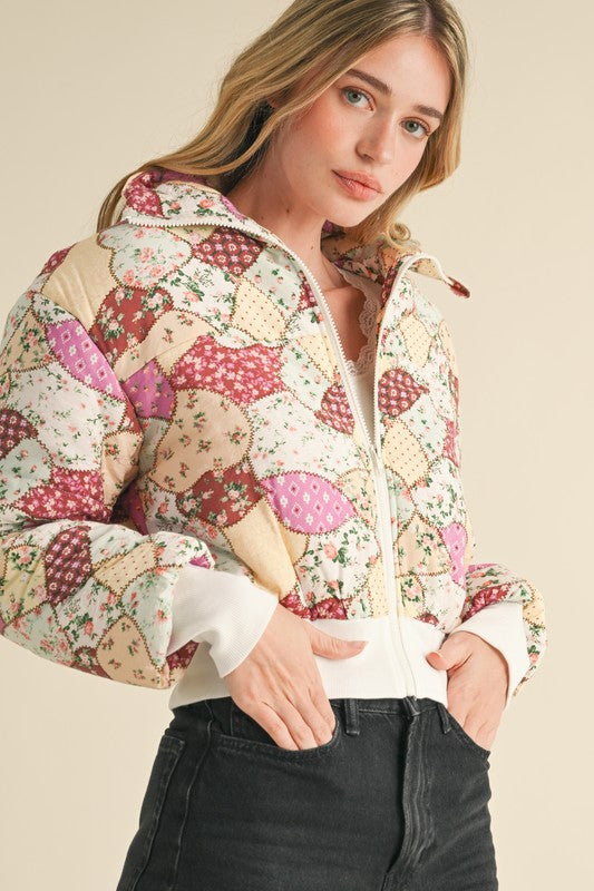 Garden Blooms Floral Quilted Jacket