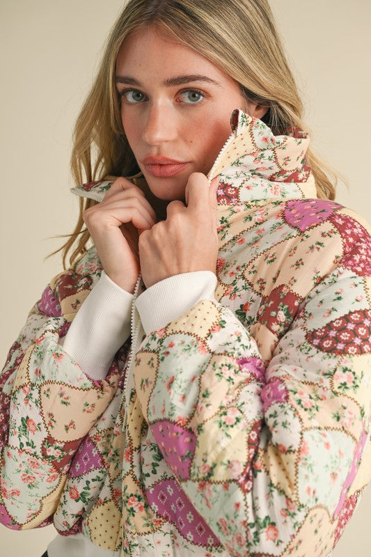 Garden Blooms Floral Quilted Jacket