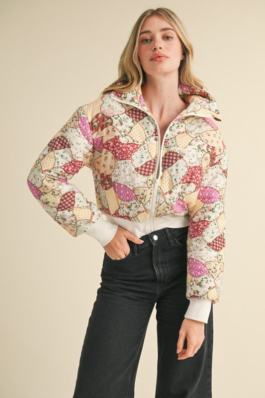 Garden Blooms Floral Quilted Jacket