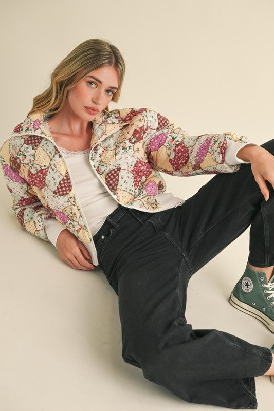 Garden Blooms Floral Quilted Jacket