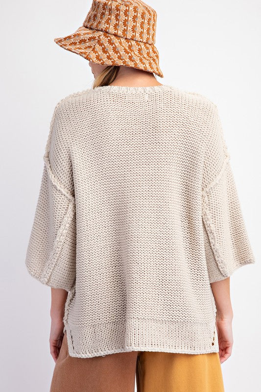 Big Smile Chunky Knit SS Sweater