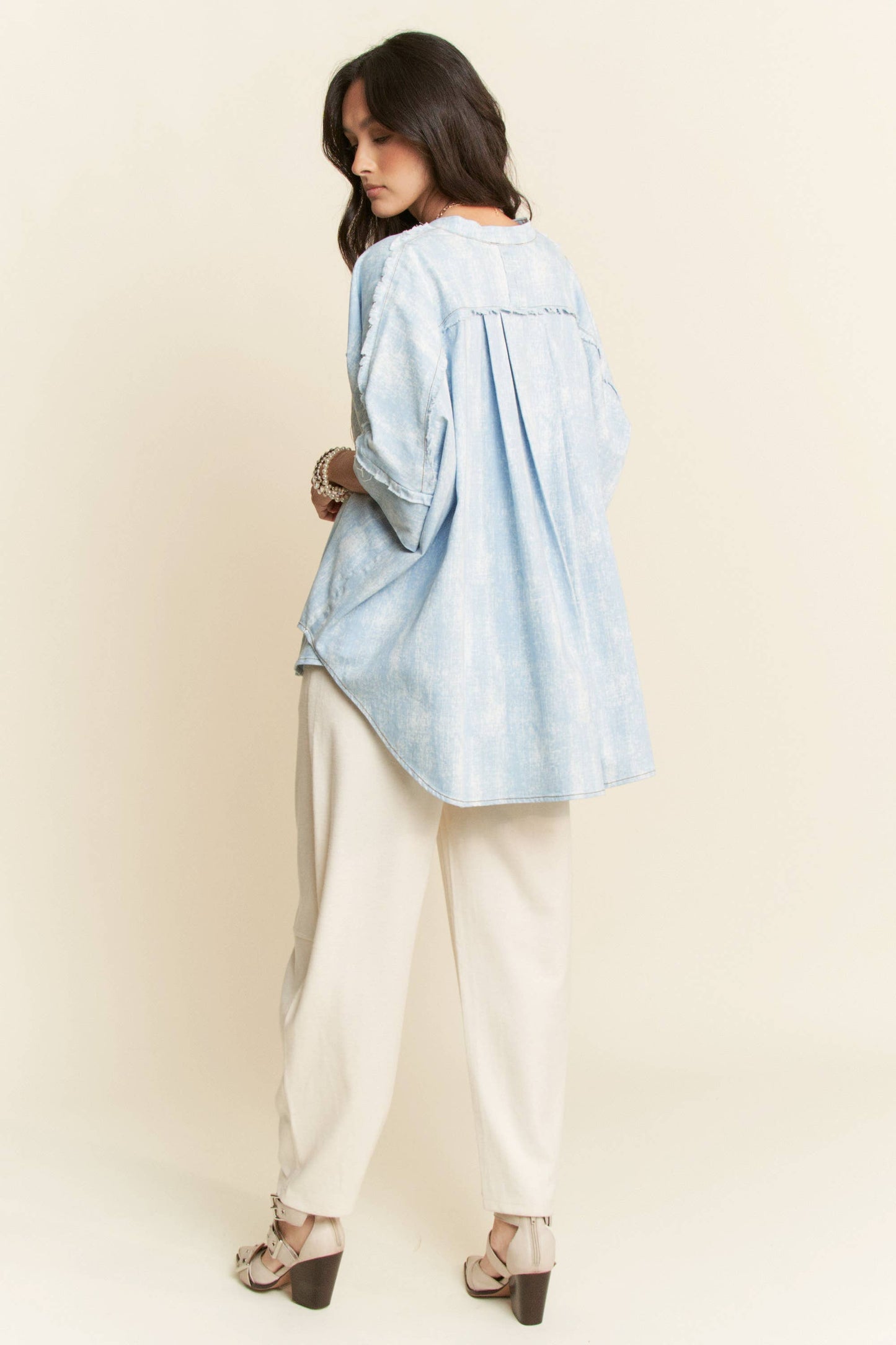 Hey Darlin’ Oversized Fringe Denim Shirt