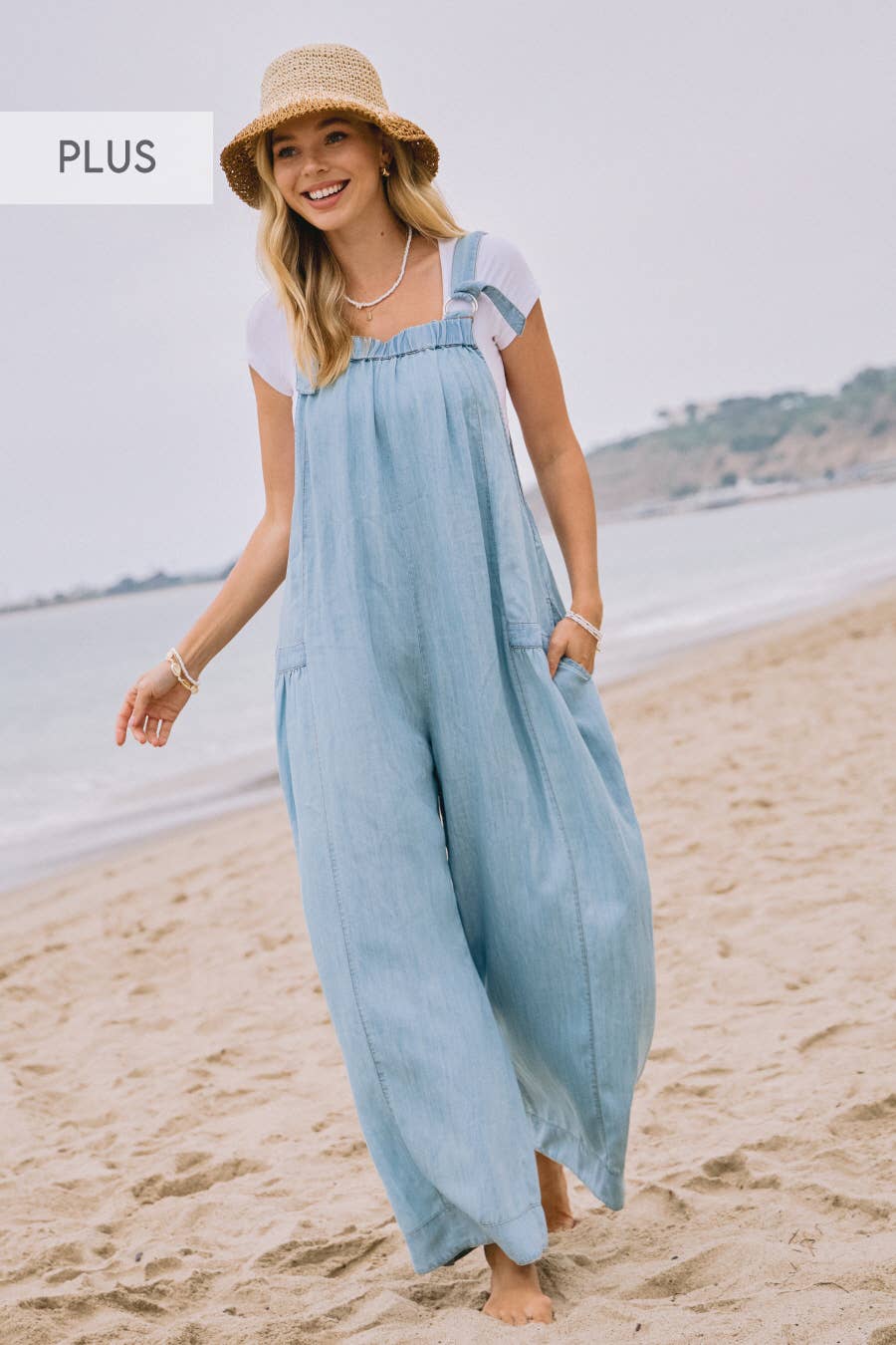 Beach Babe Tencel Barrel Overalls (Plus)