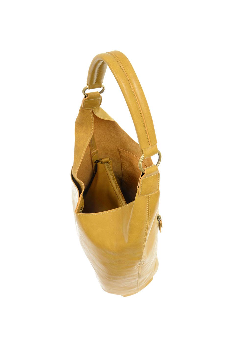 Dani (Saffron) Vegan Leather/Suede Hobo