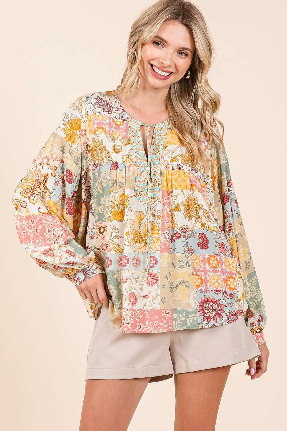 Boundless Boho Patchwork Blouse
