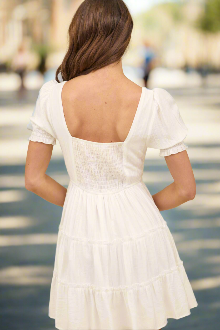 Bright Future (White) Smocked Dress