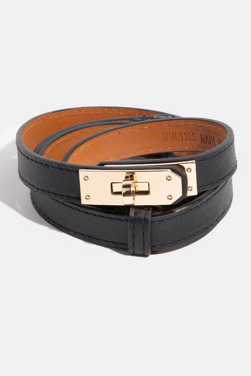 Trendy Thin Adjustable Turn Lock Belt