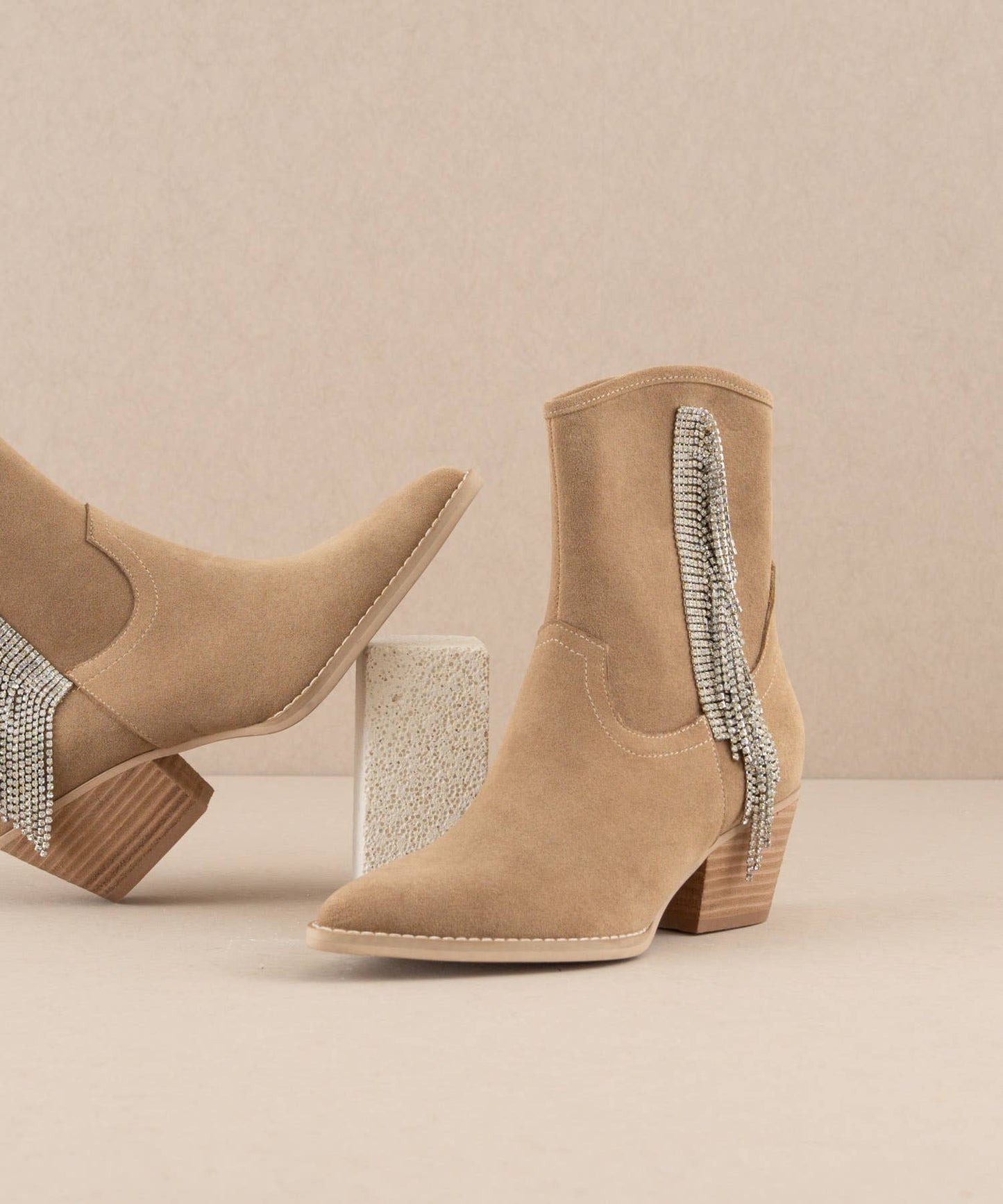 The Rowan Rhinestone Fringe Bootie