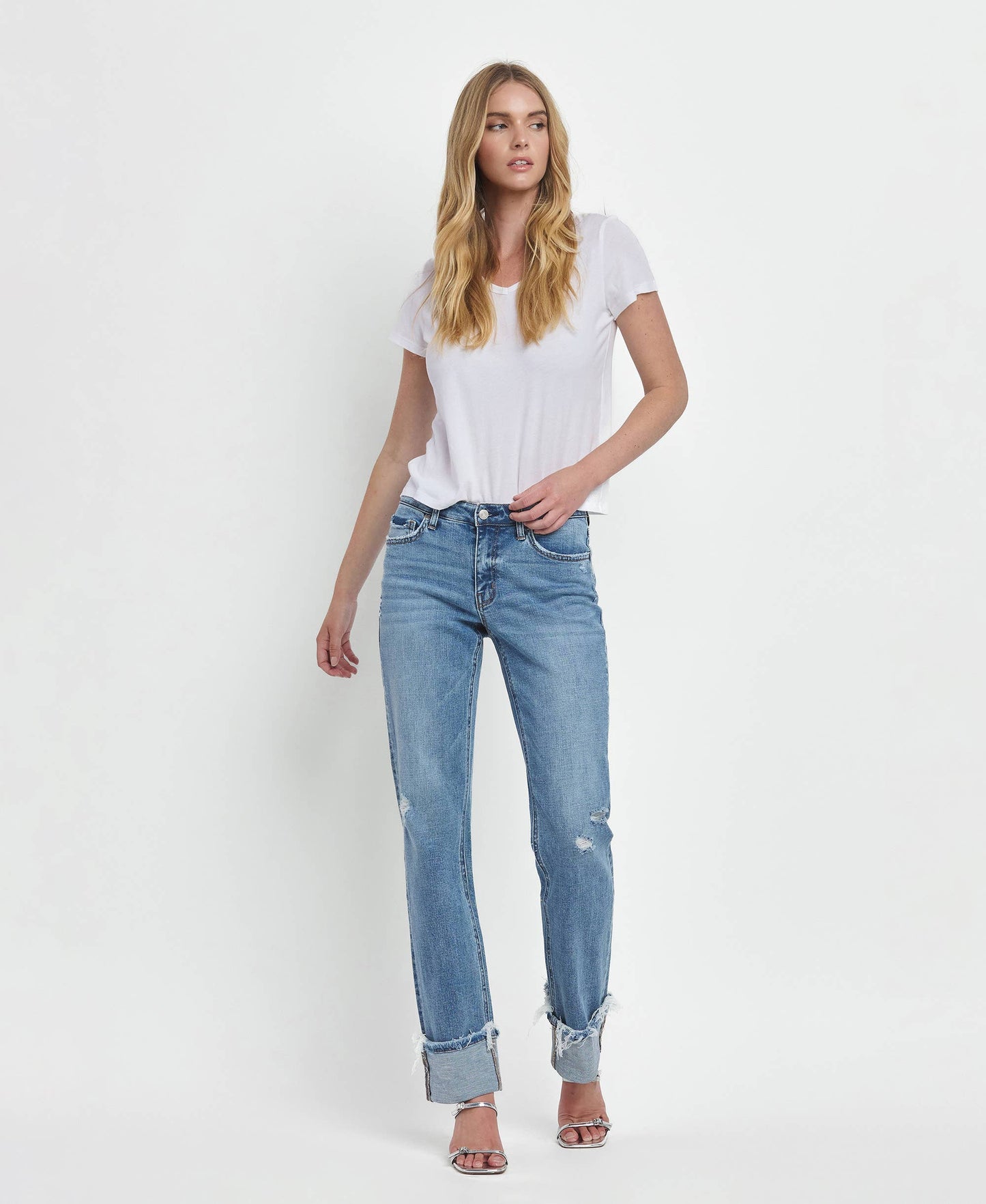 Vervet: Evermore Cuffed Straight Jeans