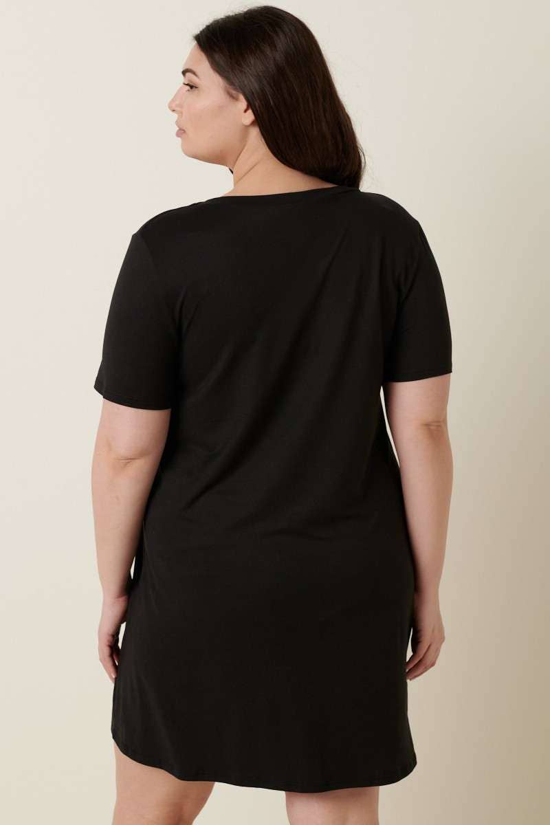 Not So Basic (Black+) Pocket Tee Dress