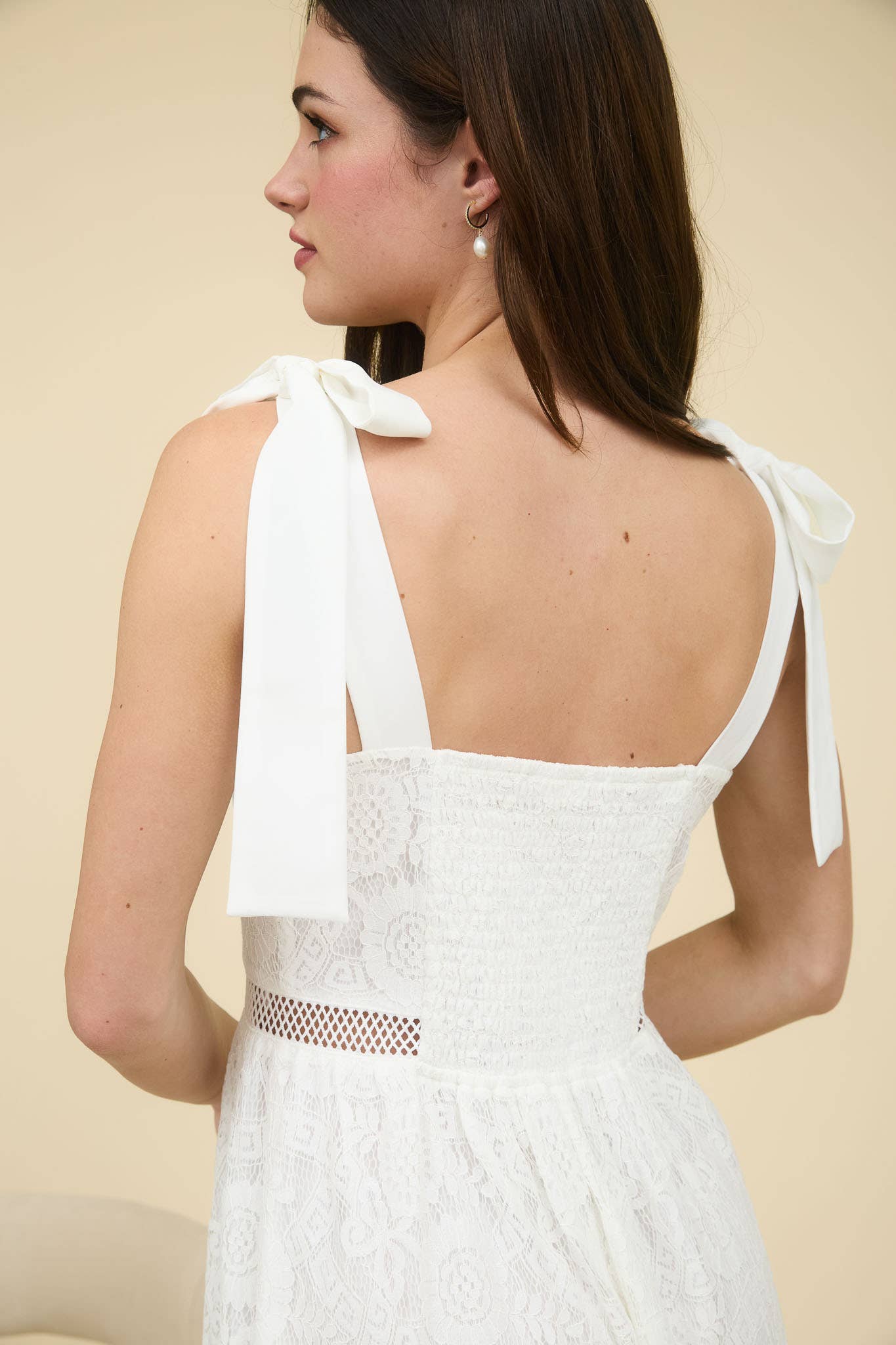 Lacey Love (White) Lace Midi Dress