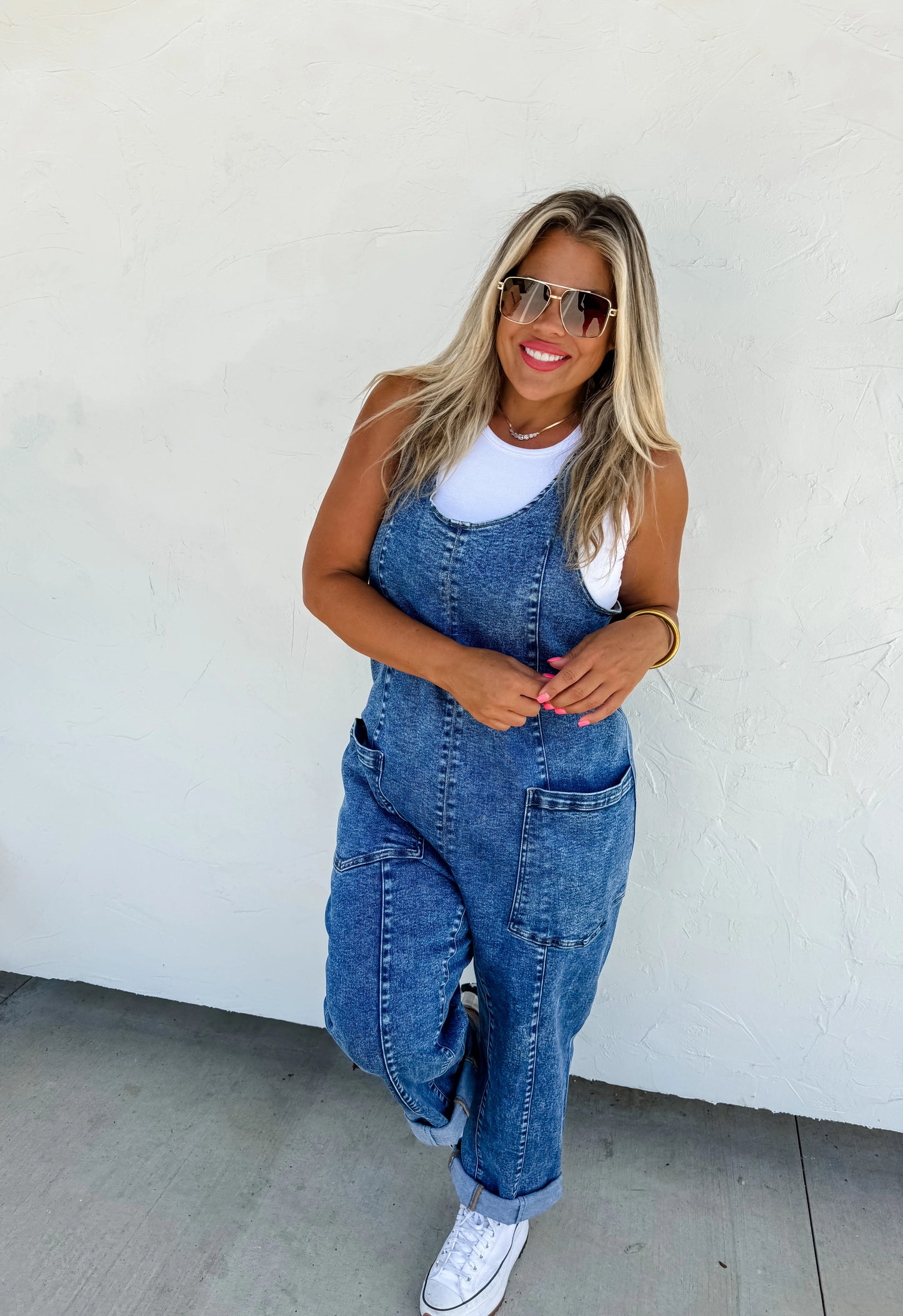 Rebel Revival Denim Overall Romper