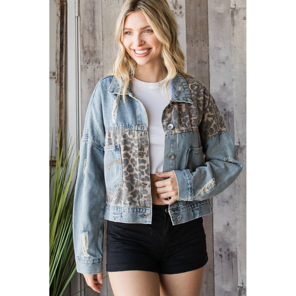 Feeling Feisty Leopard & Denim Jacket