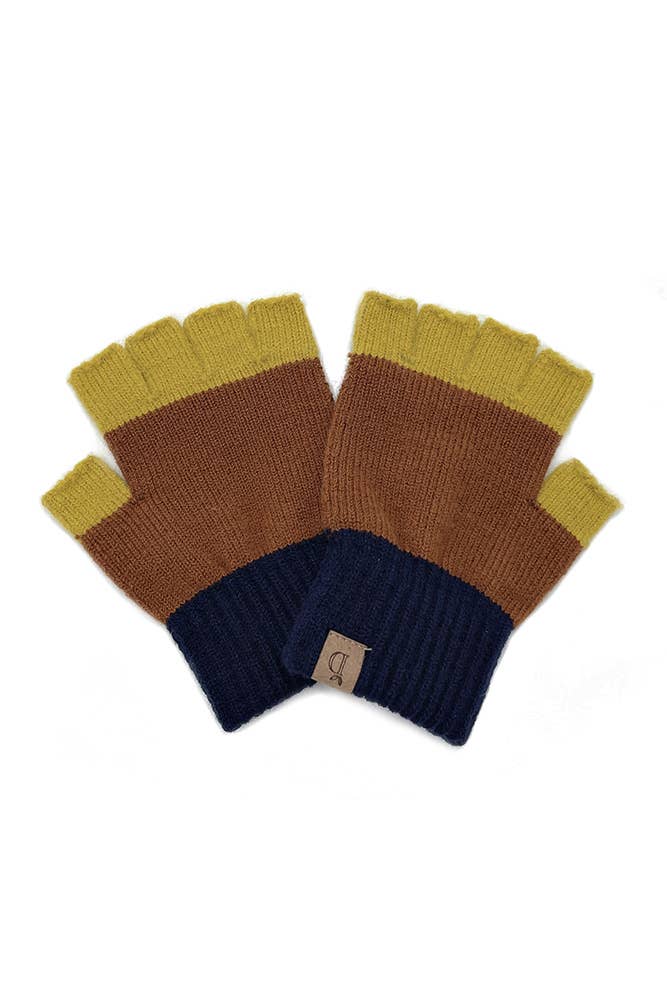 Color Block Fingerless Gloves