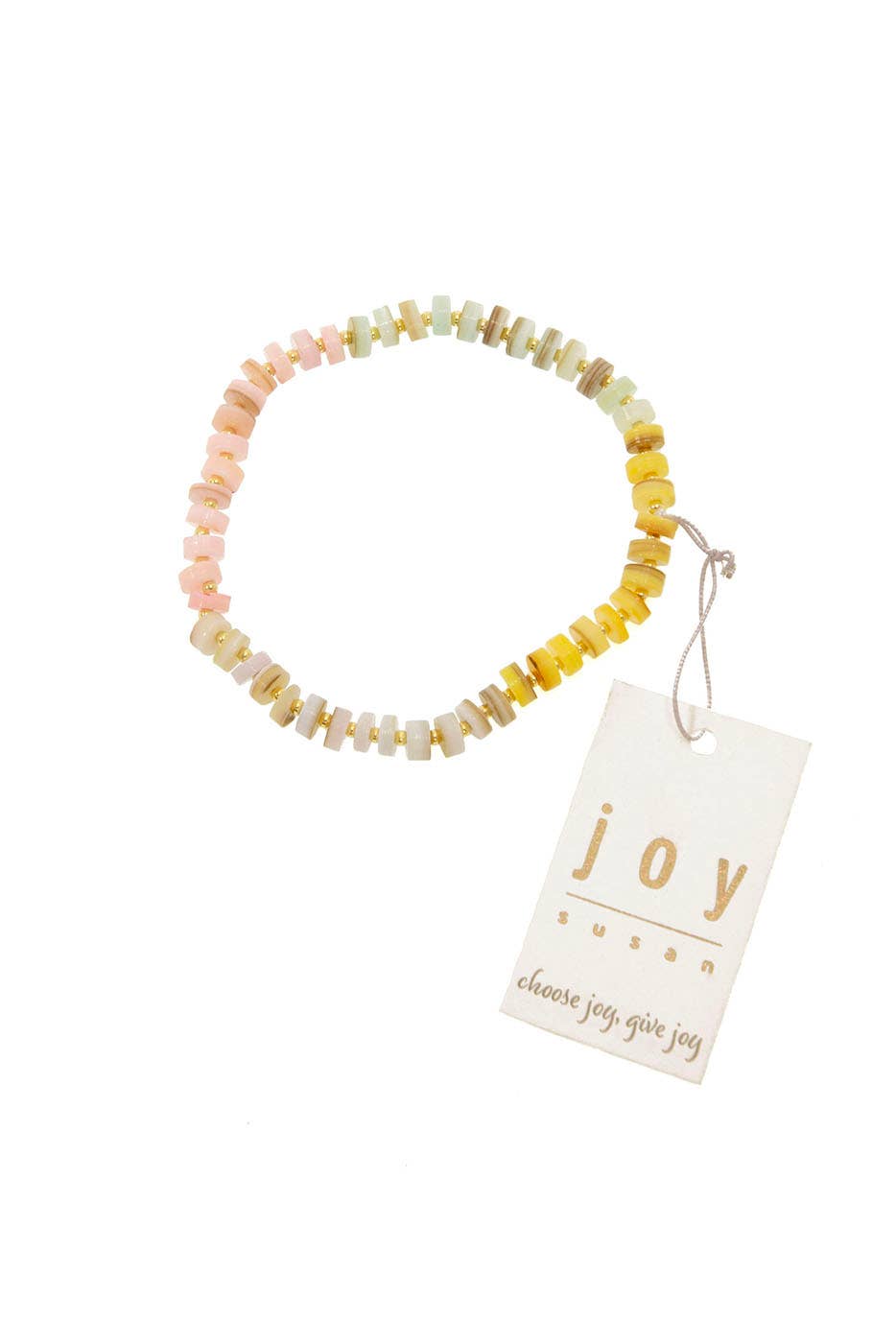 Pastels Multi Color Shell Bead Stretch Bracelet
