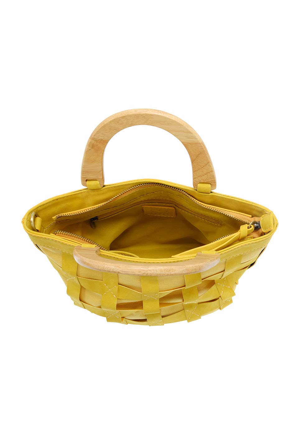 Cora (Yellow) Cage Wood Handle Bag