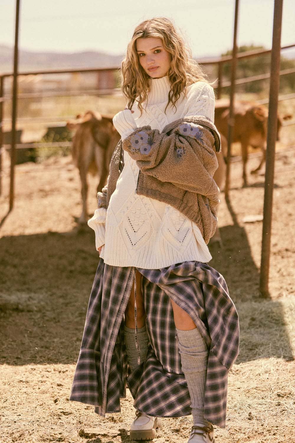 Cabin Fever (Navy) Plaid Flannel Skirt