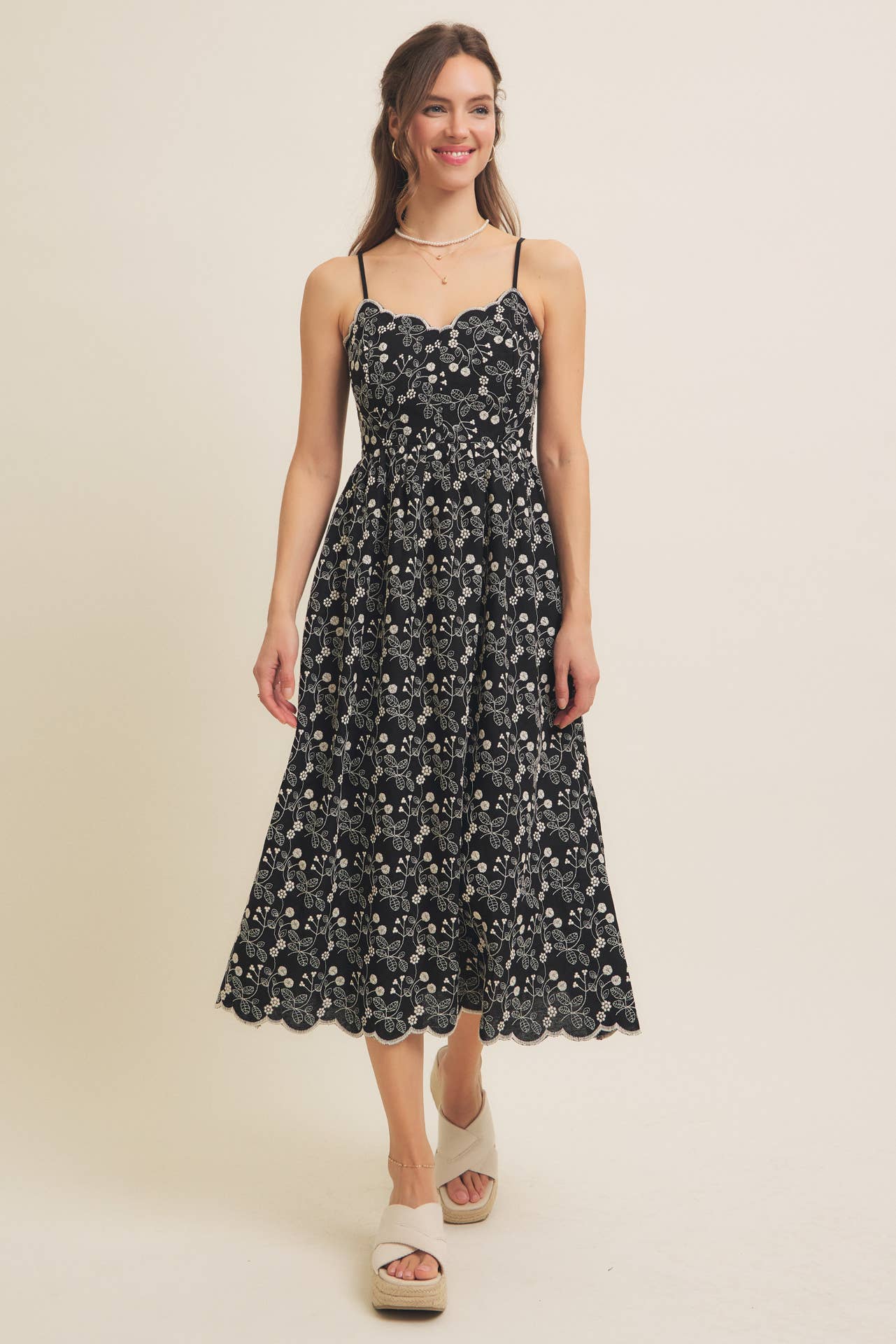 Timeless Style (Black) Embroidered Dress