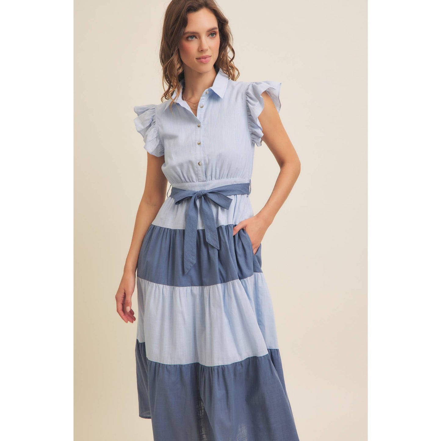 Derby Days (Blue) Color Block Dress
