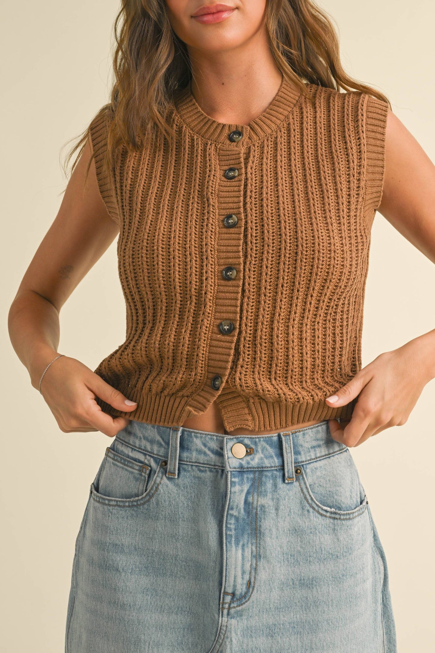 Coffee House (Brown) Button Vest