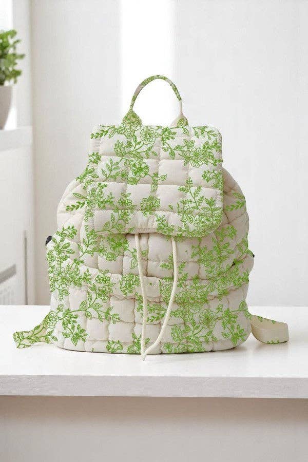 Bexleigh Green Vintage Floral Backpack