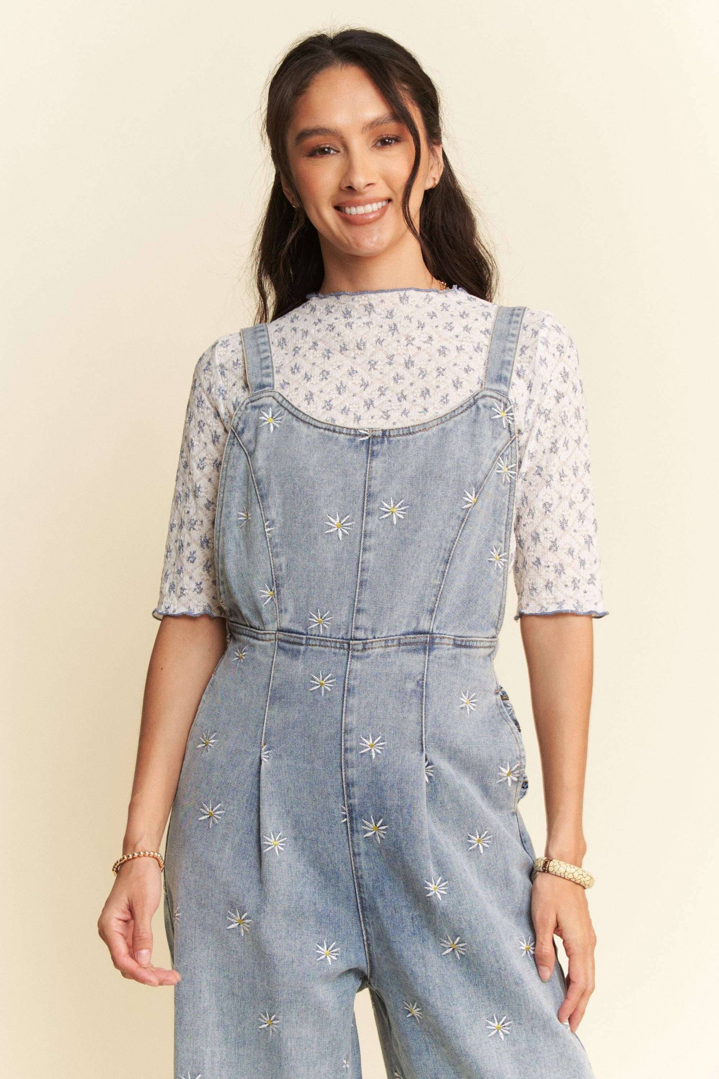 Daisy Dreams Daisy Embroidered Overalls