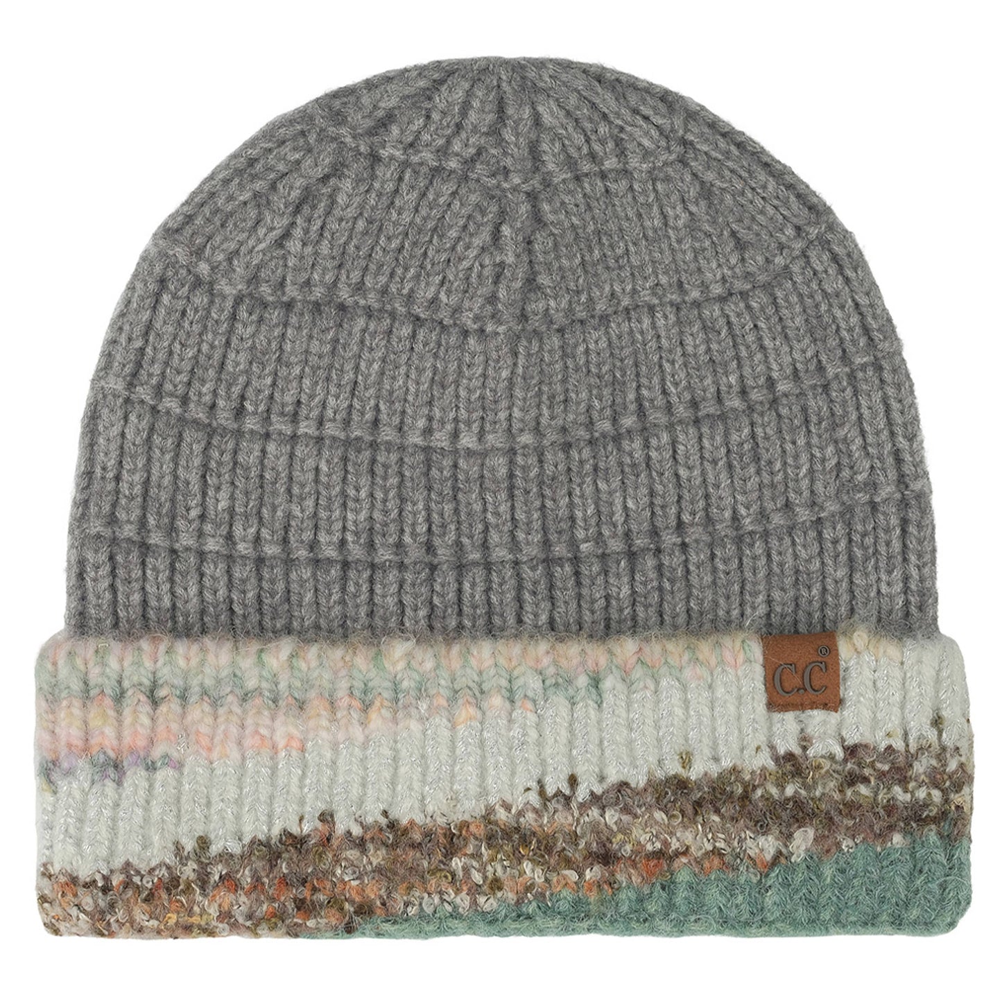 C.C Multi Marled Yarn Cuff Beanie