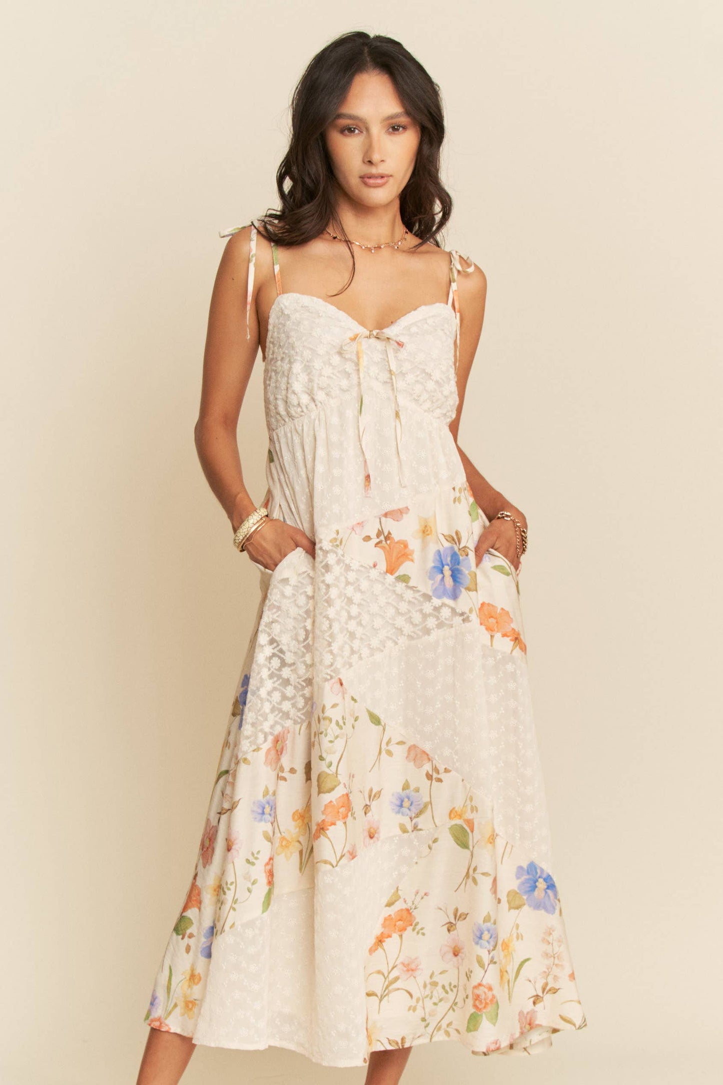 Day Dreamt Floral Lace Patchwork Dress