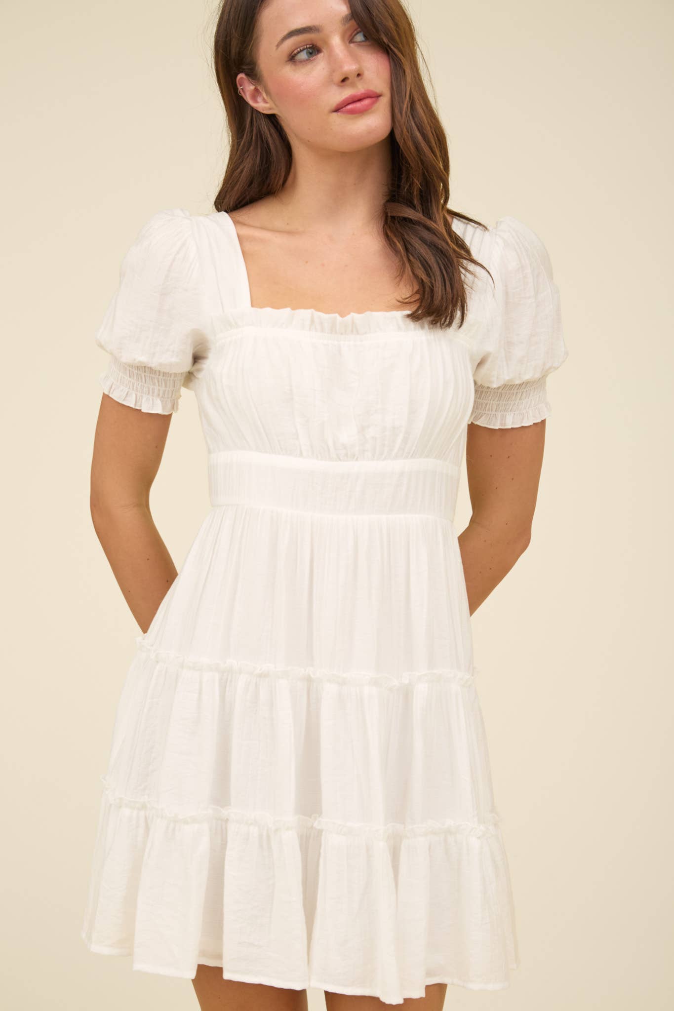 Bright Future (White) Smocked Dress