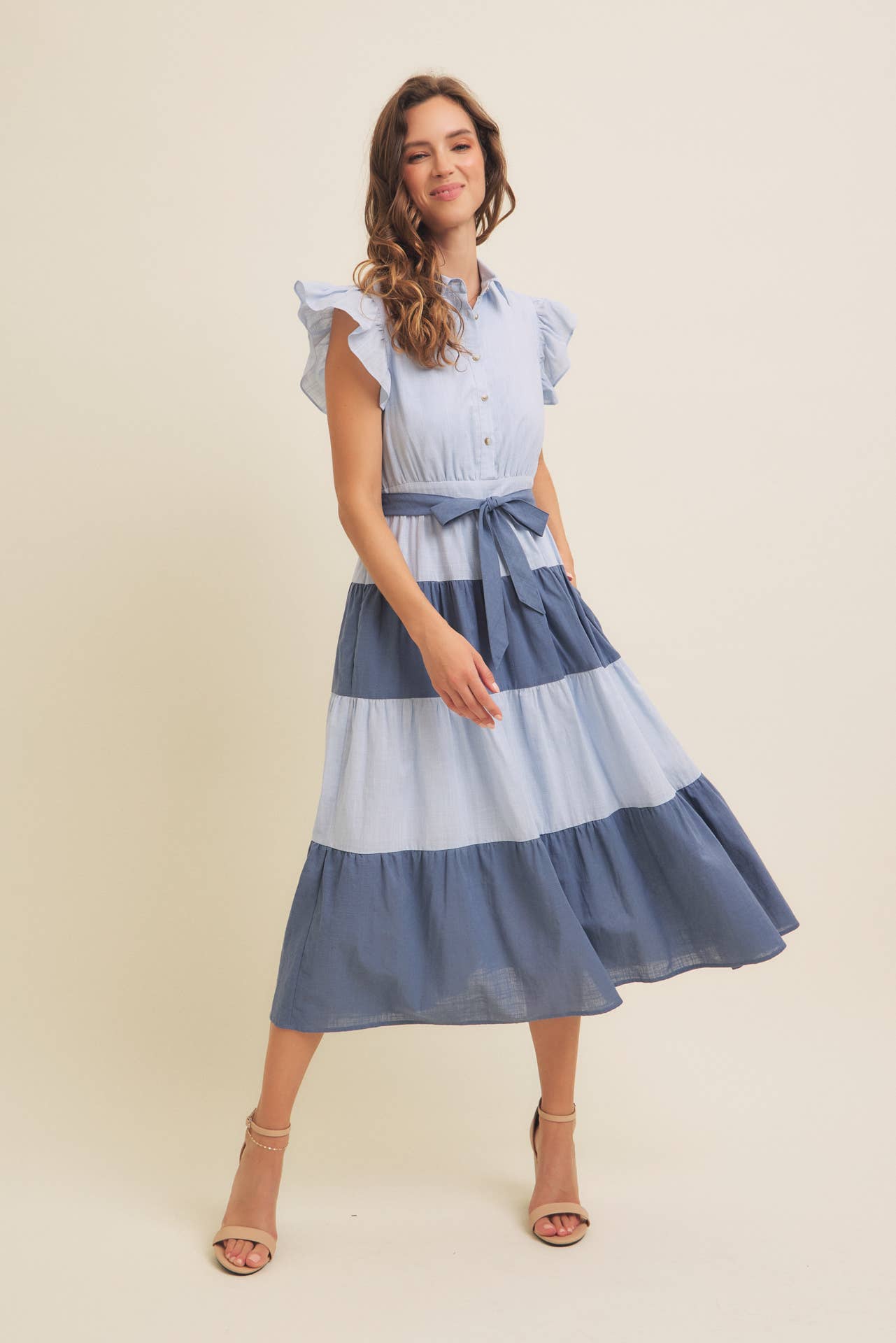 Derby Days (Blue) Color Block Dress