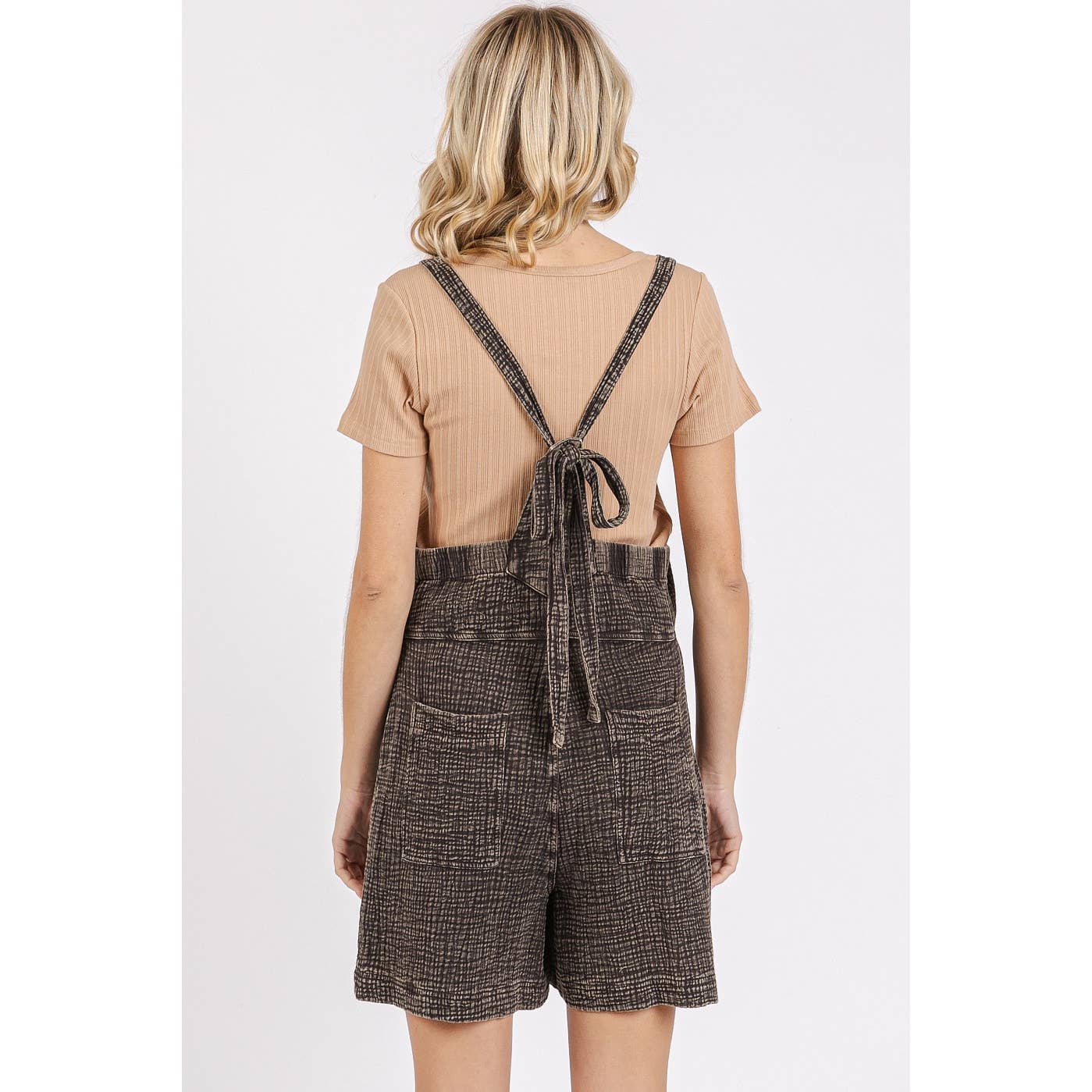 Joy Ride (Black) Gauze Shorts Romper